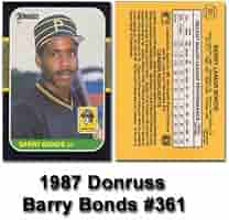 その他 Barry Bonds Rookie Card (1987 Donruss) 1987 Donruss Barry Bonds Rookie Card RC #361 PSA 9 MINT